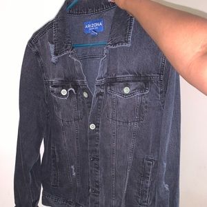 Black Denim Jacket Slightly Distressed